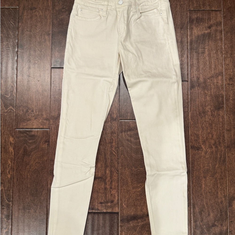 Joe's Jeans Off-White Mid Rise Skinny Ankle